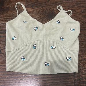 Pacsun LA Hearts Cropped Mushroom Top S